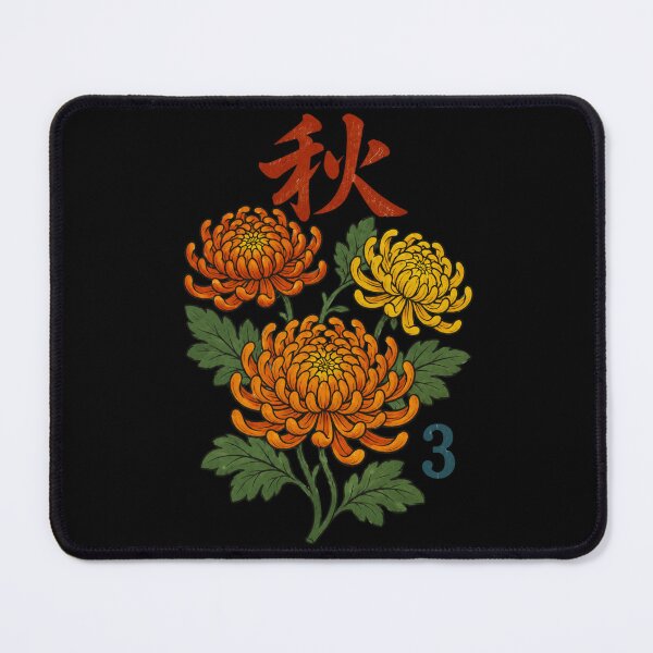 Item preview, chrysanthemum floral art with autumn asian bloom elegance designed and sold by ROUX-ART.