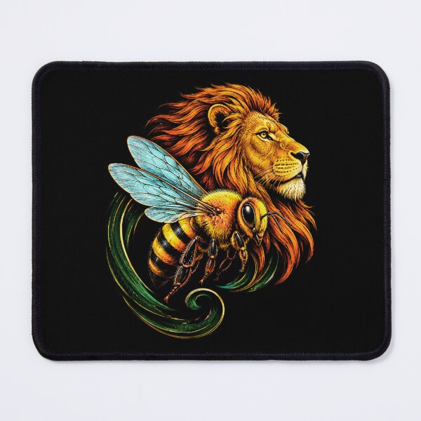 Item preview, Lion Bee Fusion Wildlife Illustration with Bold Color designed and sold by ROUX-ART.