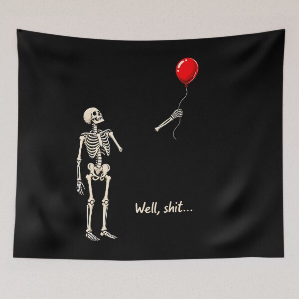 Item preview, Well Skeleton Holding Balloon Gothic Halloween designed and sold by Khescoiu.