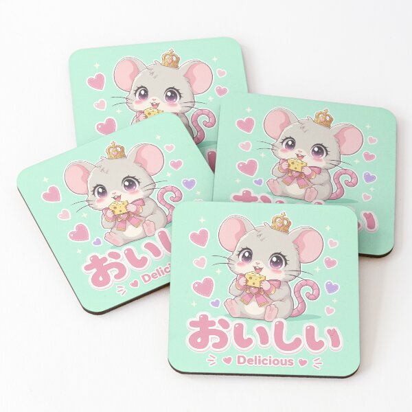 Item preview, Chibi Fancy Rat Japanese 'delicious' design cute kawaii designed and sold by Vintage Designs +.
