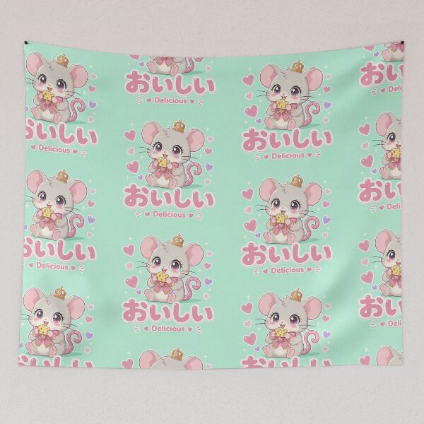 Item preview, Chibi Fancy Rat Japanese 'delicious' design cute kawaii designed and sold by Vintage Designs +.