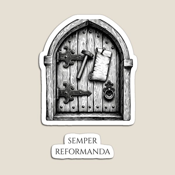Item preview, Reformation Day Semper Reformanda Woodcut Design designed and sold by BoosterShop.