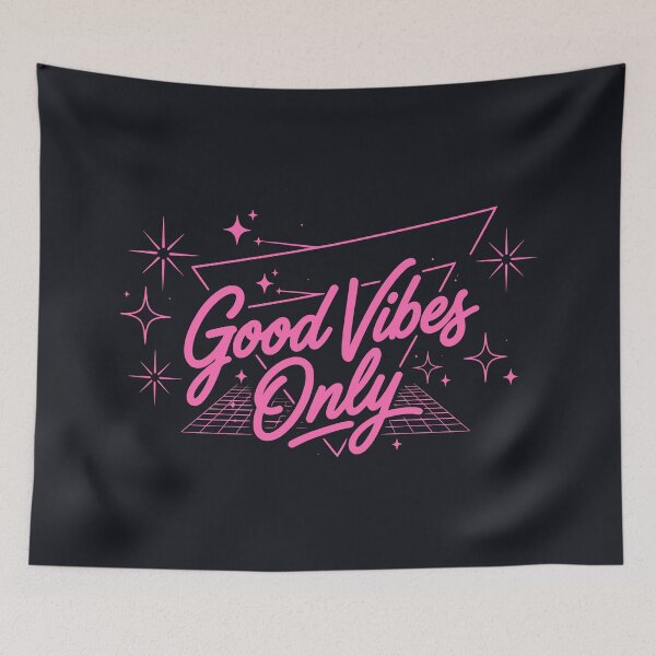 Item preview, Good Vibes Only (Neon Pink Text) - Synthwave Aesthetic & Retro 80s designed and sold by RetroNeon.