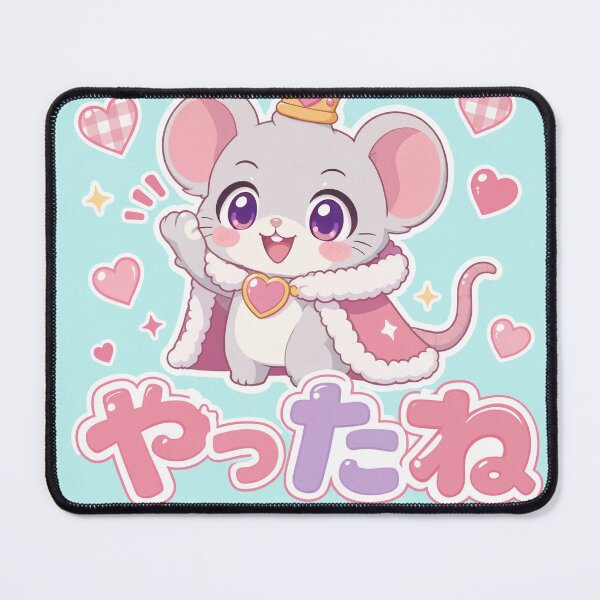 Item preview, Chibi Fancy Rat Japanese 'You did it!' design cute kawaii designed and sold by Vintage Designs +.
