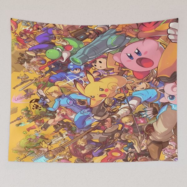 Item preview, An Epic Crossover Adventure Featuring Iconic Video Game Characters from Various Universes Engaged in a Colorful and Dynamic Battle Scene with a Playful Atmosphere designed and sold by Matt_Smith.