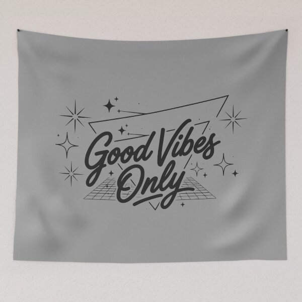Item preview, Good Vibes Only (Soft Black Text) - Retro 80s Retrowave Typography designed and sold by RetroNeon.