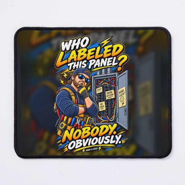 Item preview, Who Labeled This Panel – Electrician Humor designed and sold by Qenlo.