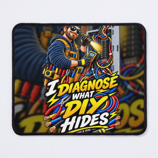 Item preview, I Diagnose What DIY Hides – Electrician Humor designed and sold by Qenlo.