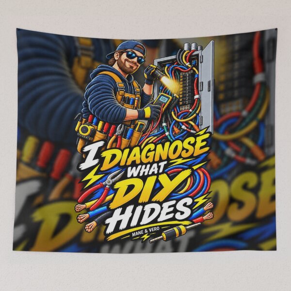 Item preview, I Diagnose What DIY Hides – Electrician Humor designed and sold by Qenlo.