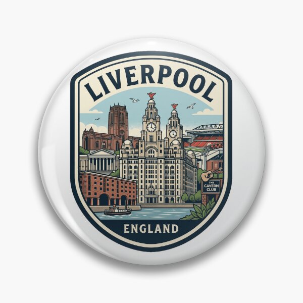 Item preview, Vintage Liverpool England Skyline Travel Badge designed and sold by k3rstman1.