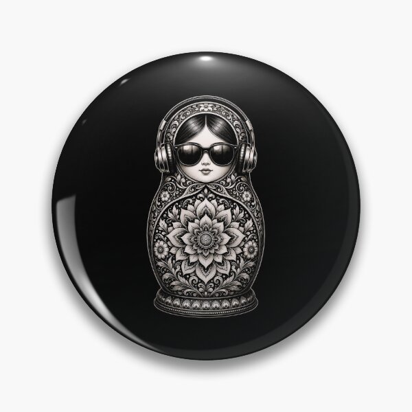 Item preview, Mandala Ornamental Doll with Headphones and Sunglasses designed and sold by ROUX-ART.