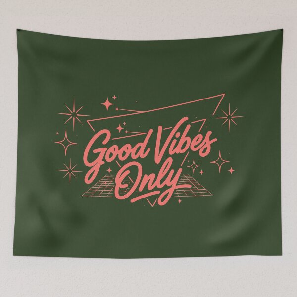 Item preview, Good Vibes Only (Sunset Orange Text) - 70s Retro Typography & Vintage Vibe designed and sold by RetroNeon.