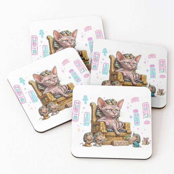 Item preview,  Cat-Khufu - Smug Sphynx Pharaoh on Throne with Neon Hieroglyphs designed and sold by Csaba1983.