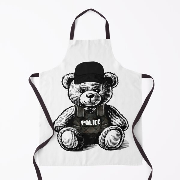 Item preview, Tactical Police Teddy Bear - Vintage Line Art Cop designed and sold by KTD28_SHOP.