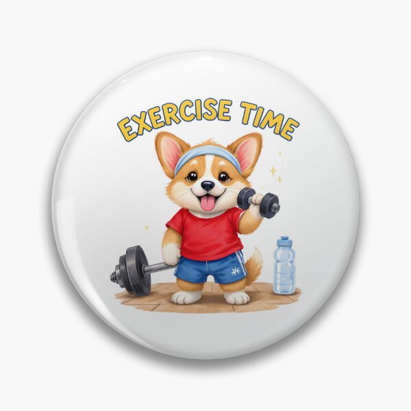 Item preview, Cute Corgi Fitness Art designed and sold by Kedspicedesign.