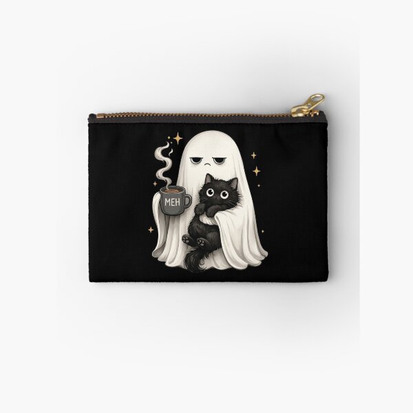 Item preview, Meh Coffee Ghost Black Cat Funny Halloween Cute Spooky designed and sold by puzchresta.