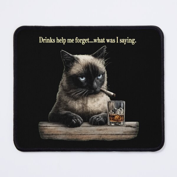 Item preview, Funny Cat Drinks Forget What Was Saying designed and sold by OlyvieArt.