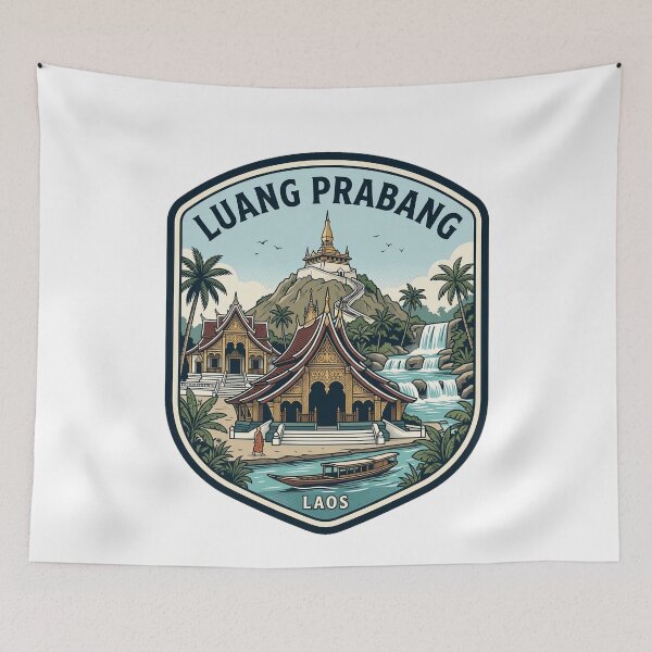 Item preview, Luang Prabang Laos Vintage Travel Badge designed and sold by k3rstman1.