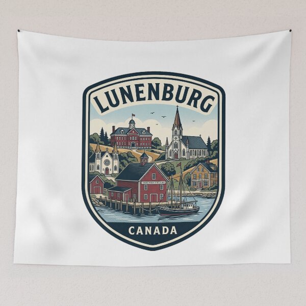 Item preview, Lunenburg Nova Scotia Canada Vintage Travel Badge designed and sold by k3rstman1.