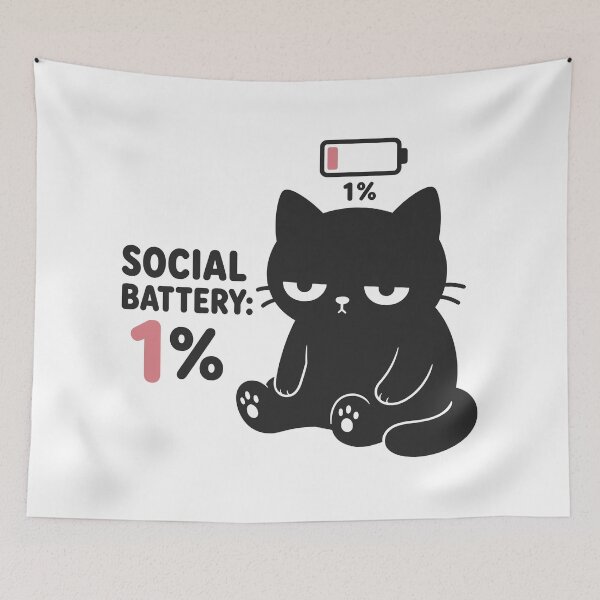 Item preview, SOCIAL BATTERY: 1% designed and sold by tindian.