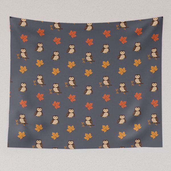 Item preview, Autumn Owl Pattern Maple Leaves Forest Birds designed and sold by ElenMart.