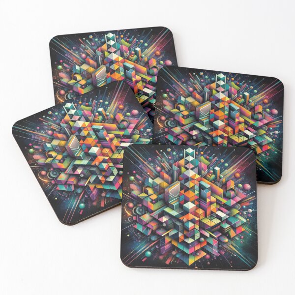 Item preview, Abstract color cubes 3d designed and sold by JALNERVION SHOP.