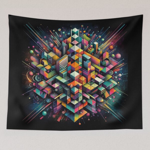 Item preview, Abstract color cubes 3d designed and sold by JALNERVION SHOP.