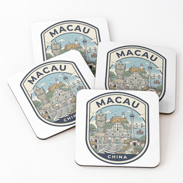 Item preview, Macau China Travel Emblem Skyline Illustration designed and sold by k3rstman1.