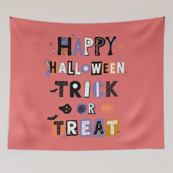 Item preview, Happy Halloween Trick or Treat – Spooky Collage Typography designed and sold by MOCH- ART.