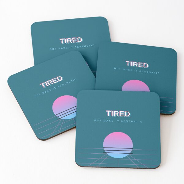 Item preview, Tired But Make It Aesthetic – Vaporwave Retro Sunset Funny Design designed and sold by RobertArt08.