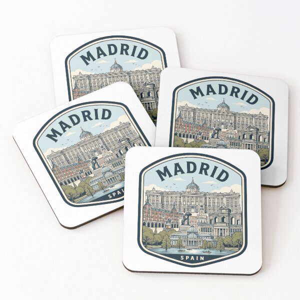Item preview, Madrid Spain Vintage Travel Badge Landmark Illustration designed and sold by k3rstman1.