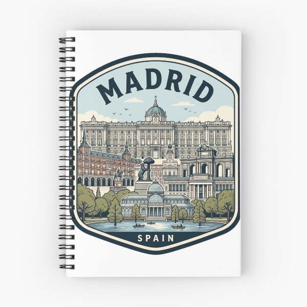 Item preview, Madrid Spain Vintage Travel Badge Landmark Illustration designed and sold by k3rstman1.