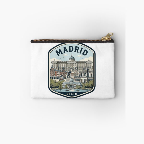 Item preview, Madrid Spain Vintage Travel Badge Landmark Illustration designed and sold by k3rstman1.