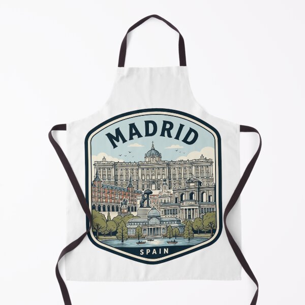 Item preview, Madrid Spain Vintage Travel Badge Landmark Illustration designed and sold by k3rstman1.
