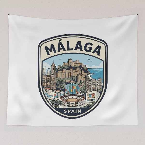 Item preview, Malaga Spain Retro Travel Emblem designed and sold by k3rstman1.