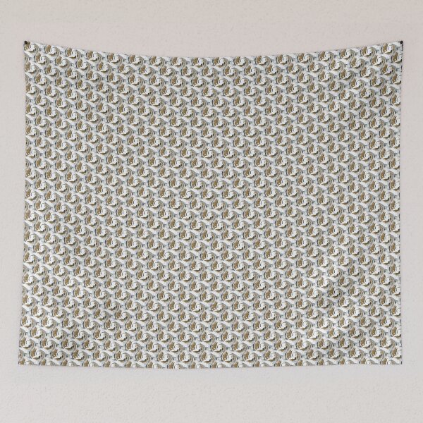 Item preview, Retro Circle Swirl in White and Brown designed and sold by Artistestella.