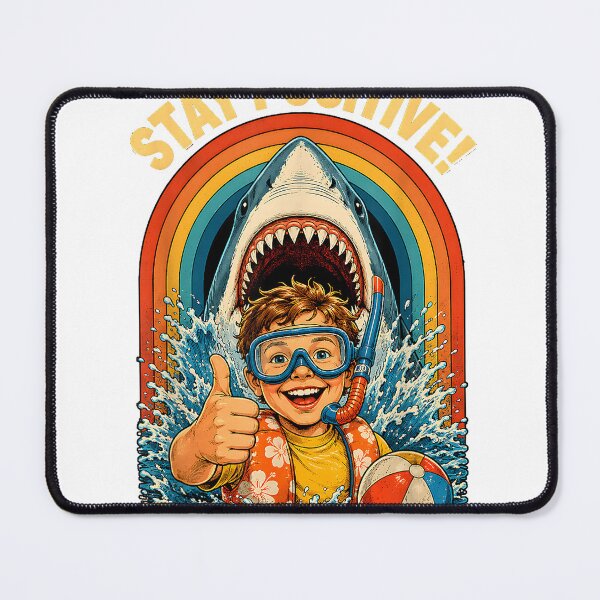 Item preview, Stay Positive Funny Shark Inspiring Motivational Classic T-Shirt designed and sold by gidget-gadget.