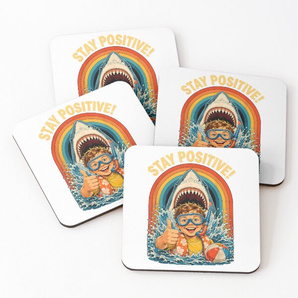 Item preview, Stay Positive Funny Shark Inspiring Motivational Classic T-Shirt designed and sold by gidget-gadget.