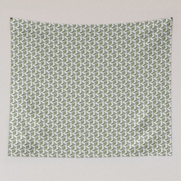 Item preview, Retro Circle Swirl in White and Green designed and sold by Artistestella.