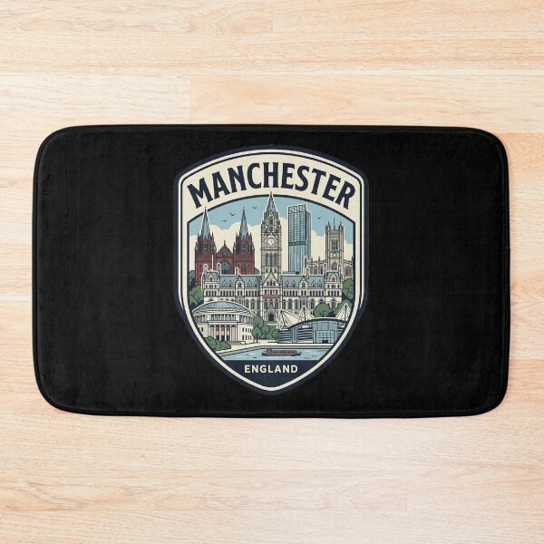 Item preview, Manchester England Vintage Skyline Travel Badge designed and sold by k3rstman1.