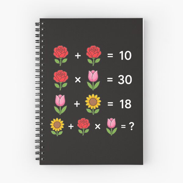 Item preview, Flower Math Equations Brain Teaser Puzzle on Black Shapes Mania designed and sold by Shapes-Mania.