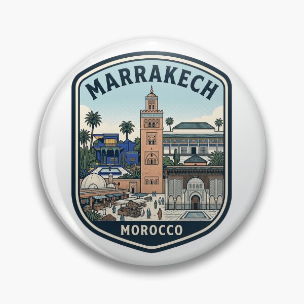 Item preview, Vintage Marrakech Morocco Travel Badge Illustration designed and sold by k3rstman1.