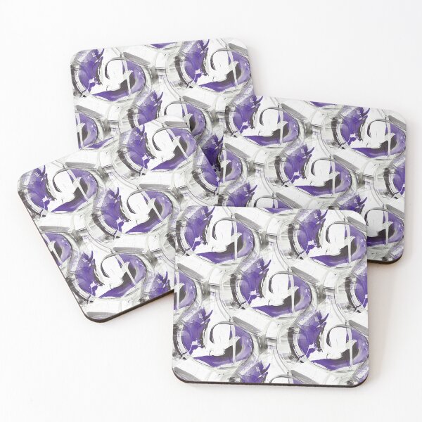Item preview, Retro Circle Swirl in White and Purple designed and sold by Artistestella.