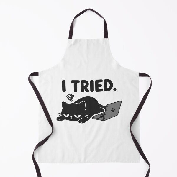 Item preview, I Tried Funny Exhausted Cat Sticker – Relatable Lazy Cat Laptop Humor designed and sold by tindian.