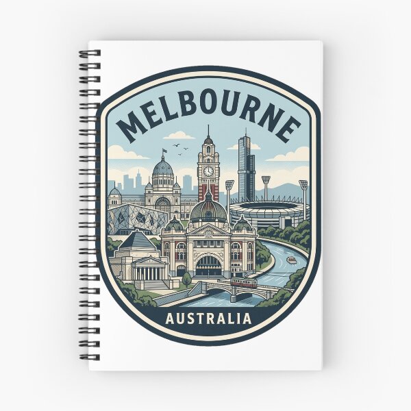Item preview, Melbourne Australia Retro Skyline Travel Badge designed and sold by k3rstman1.