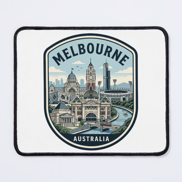 Item preview, Melbourne Australia Retro Skyline Travel Badge designed and sold by k3rstman1.