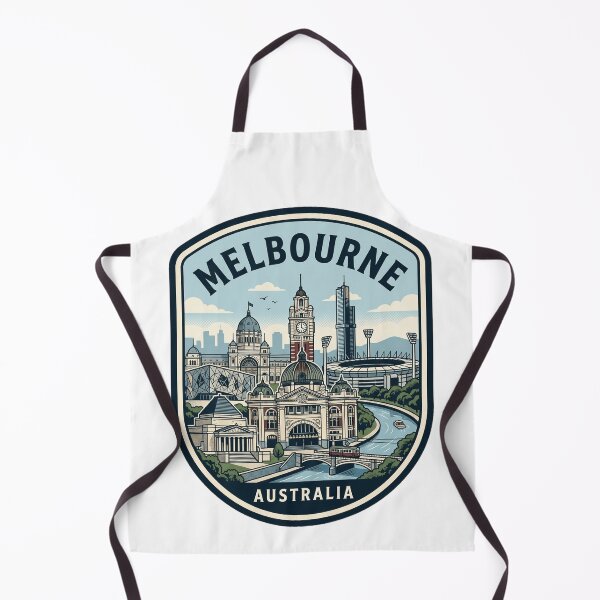 Item preview, Melbourne Australia Retro Skyline Travel Badge designed and sold by k3rstman1.