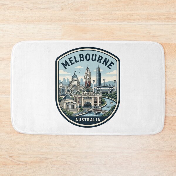 Item preview, Melbourne Australia Retro Skyline Travel Badge designed and sold by k3rstman1.