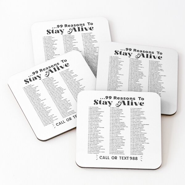 Item preview, List of 99 Reasons to Stay Alive - Mental Health Awareness T-Shirt designed and sold by JJLetterDesigns.