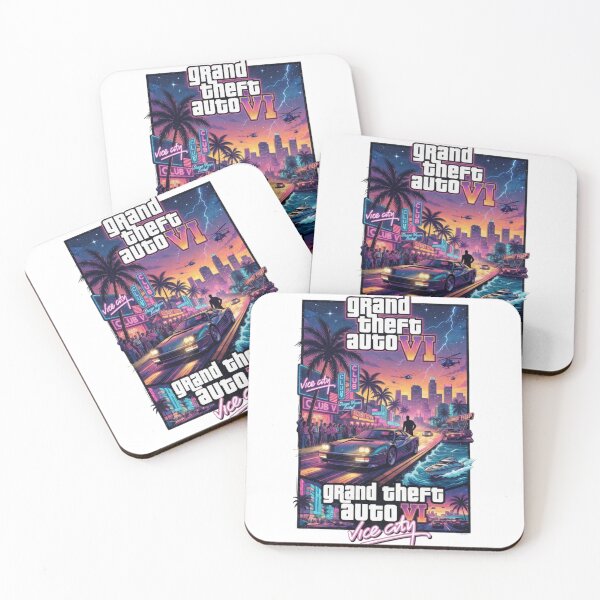 Item preview, Grand Theft Auto VI Vice City Retro Neon Gaming Poster Design designed and sold by jhgjykuo.